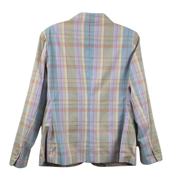 Vintage Donnkenny pastel plaid fully lined blazer - Picture 2 of 8